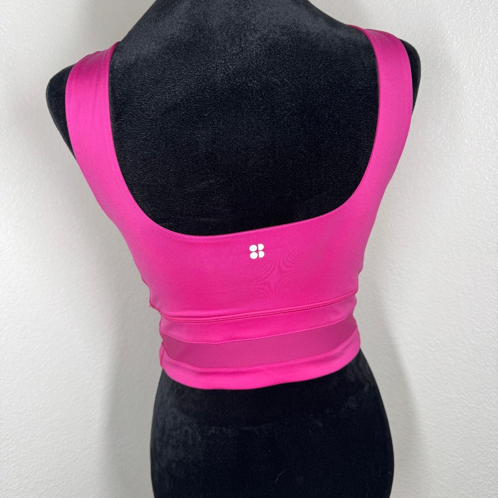 Sweaty Betty Workout Crop Top Activewear‎ Gym Fitness Sports Bra Hot Pink